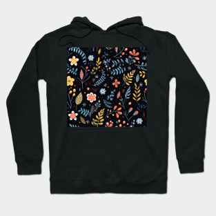 Ojibwe Floral Pattern | Native American Floral Design Black Hoodie